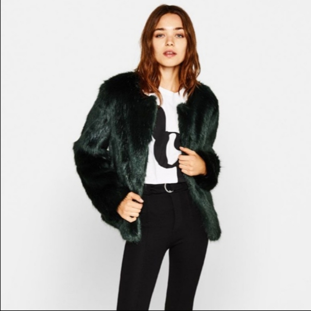 Bershka Faux Fur Coat